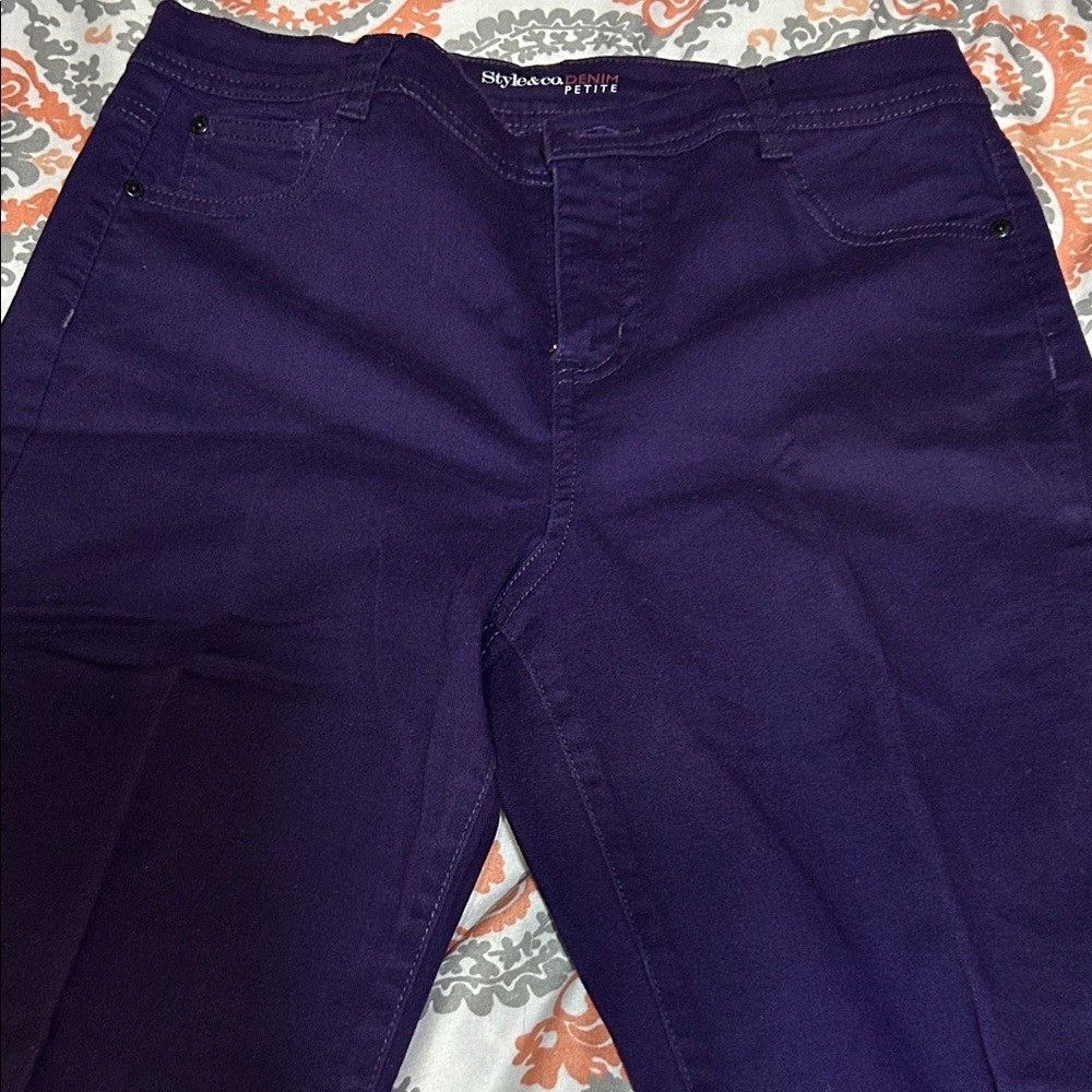 STYLUS Women's Rich Purple Straight Leg Jeans